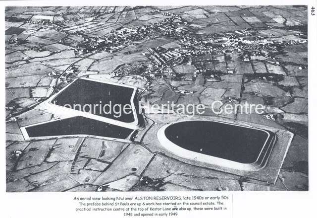 714 - Aerial View - Looking North West over Alston Reservoir - 1950